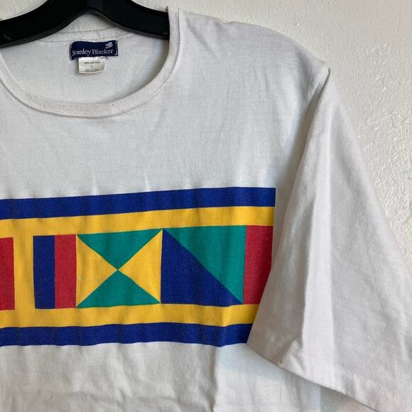 Vintage 90s Stanley Blacker Naval‎ Ensign Single Stitch Made in USA T-shirt - Picture 2 of 4